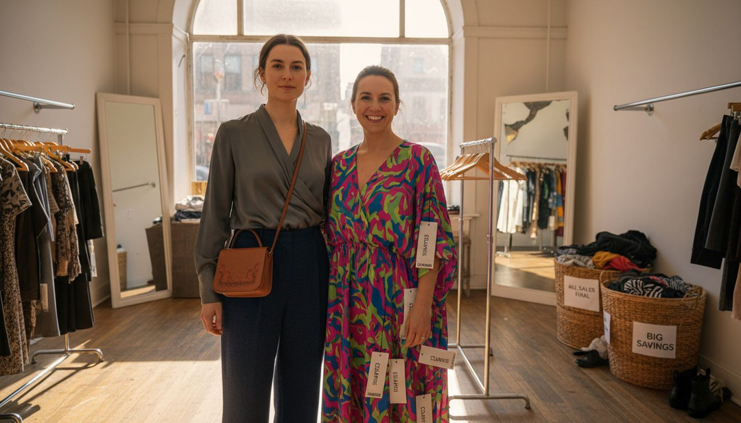 Luxury and fast fashion side by side in boutique