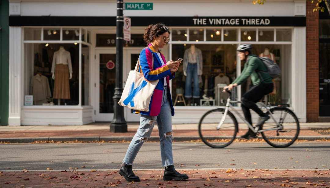 Woman expressing personal style through fashion