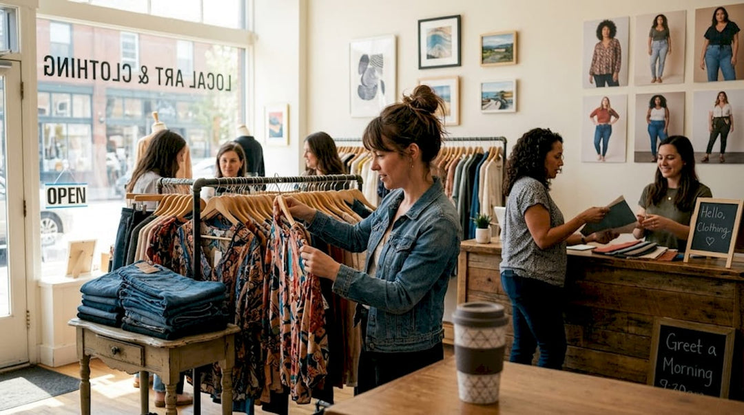 Women of all sizes browsing size-inclusive boutique