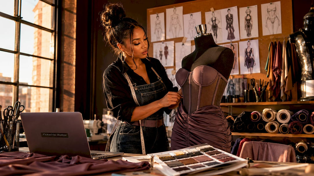 Designer working on unique apparel prototype