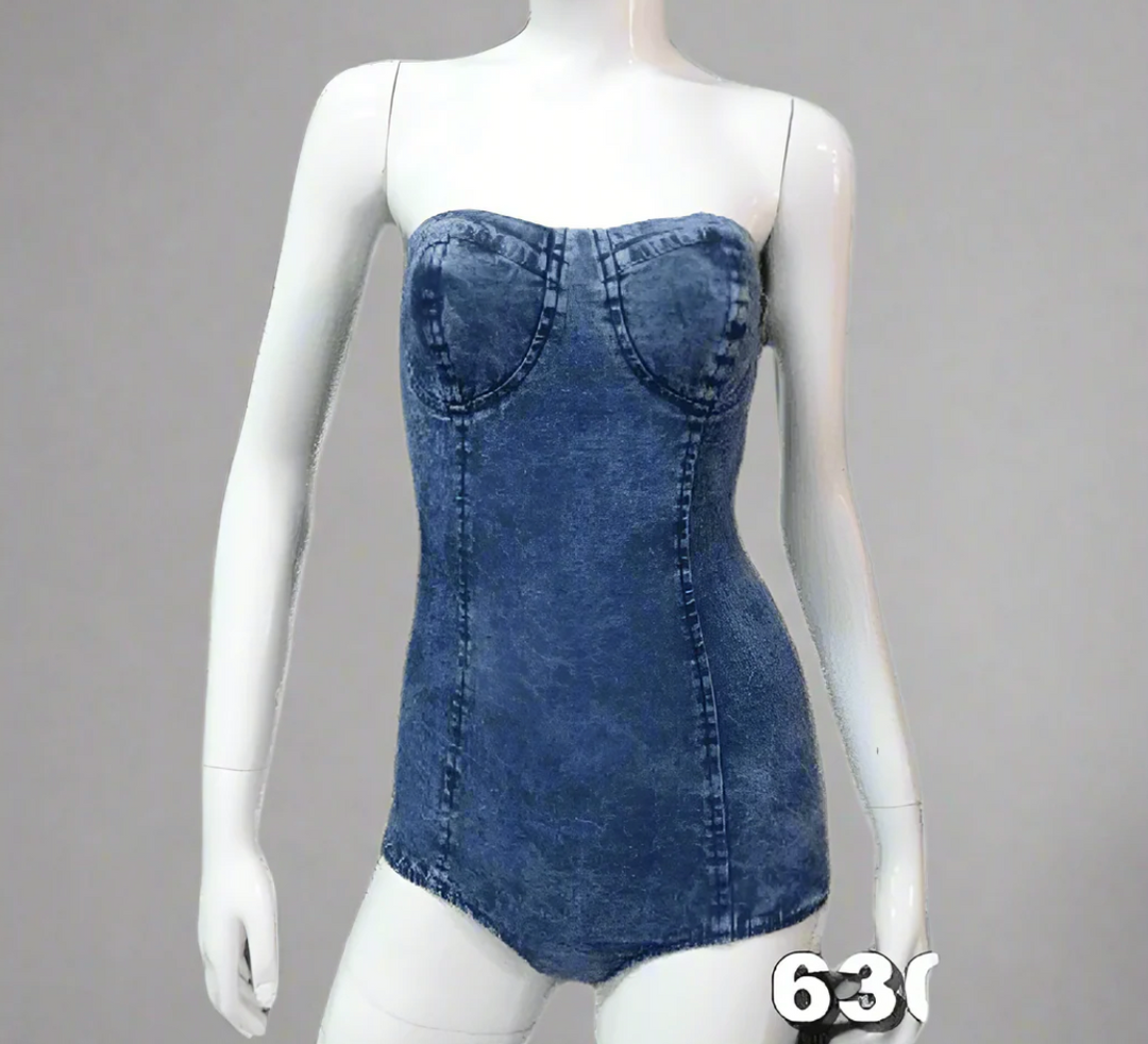 Embrace Effortless Denim Bodysuit from Prima Dons & Donnas