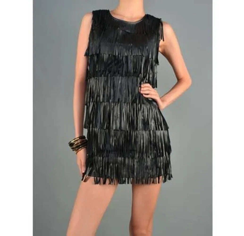 Metallic Fringe Flapper Dress- Prima Dons and Donnas
