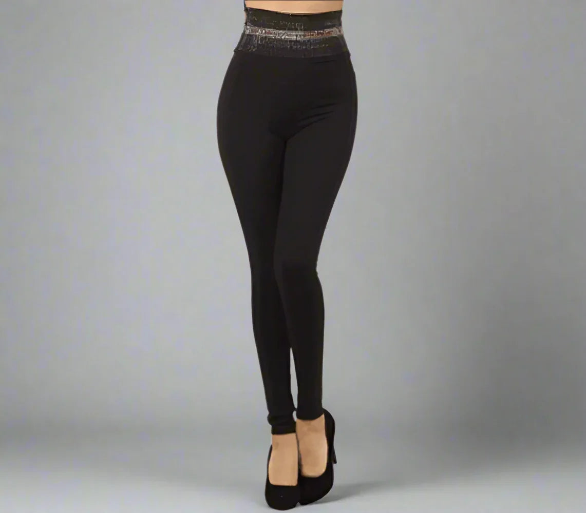 High Waist Studded Knit Leggings- Prima Dons and Donnas