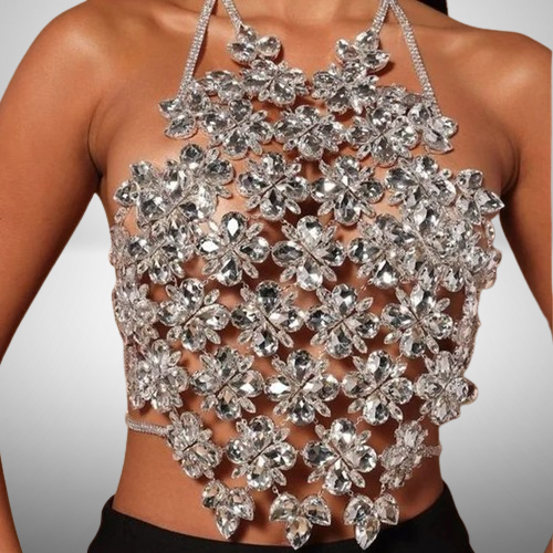 Luxury Rhinestone Chain Shirt (Ready to Ship)