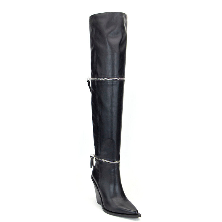 Zipper Over The Knee Boots