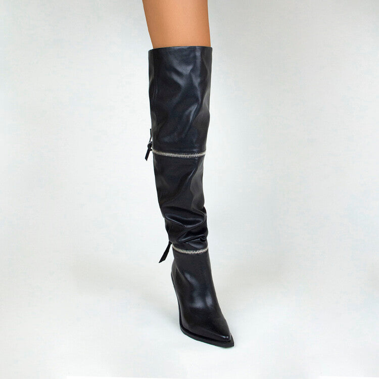 Zipper Over The Knee Boots