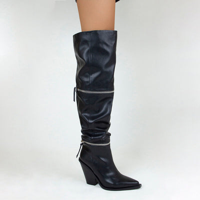 Zipper Over The Knee Boots