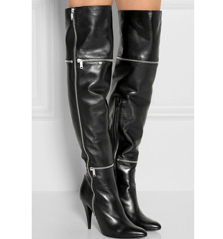 Zipper Over The Knee Boots