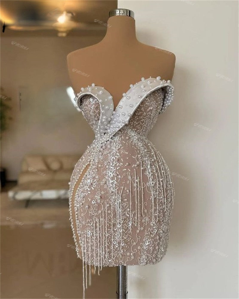 Luxury Pearl Crystal Dress 4