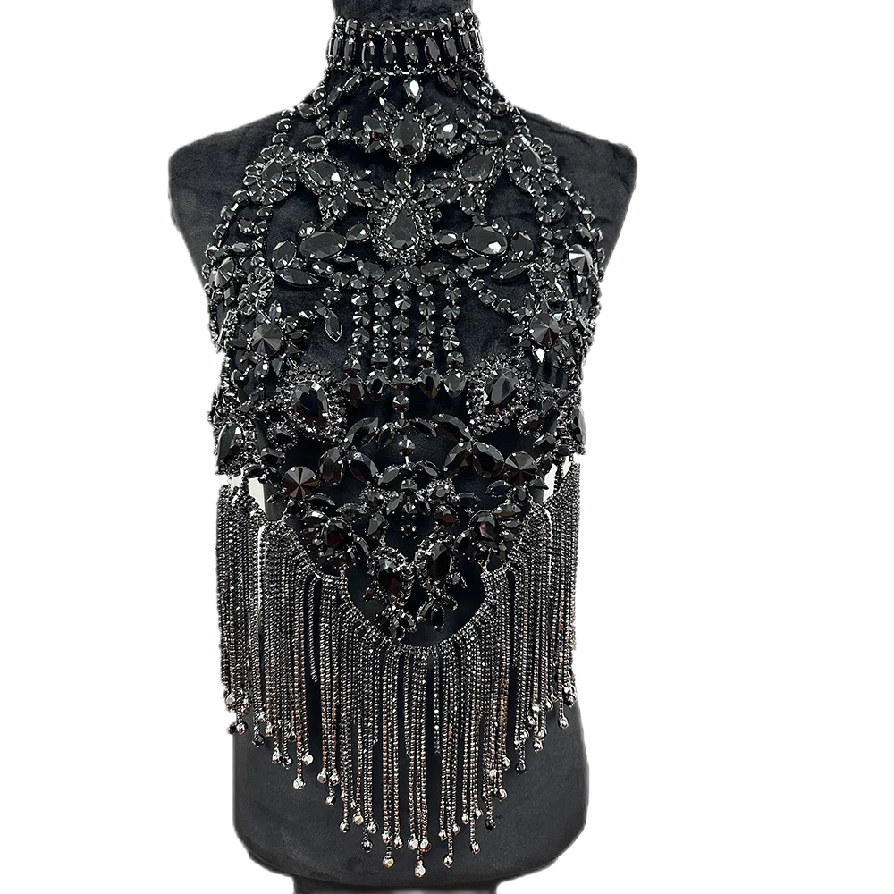 Rhinestone Jewelled Body Chain Top