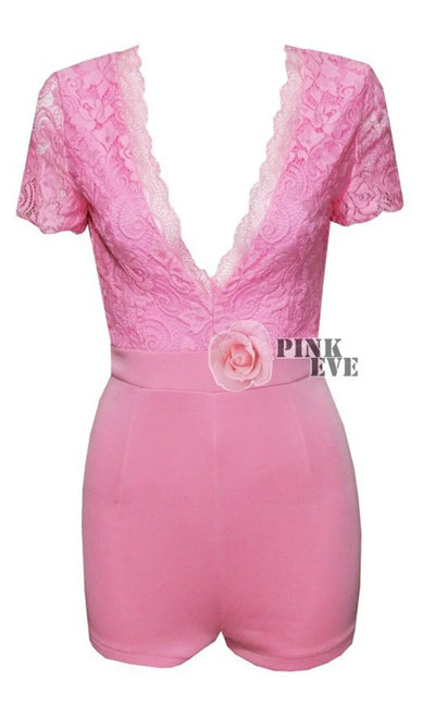 Traci Lace Shorts Romper- Prima Dons and Donnas