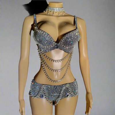 Custom Rhinestone Bra Set 1