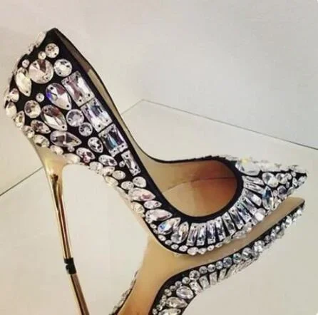 Pumps Rhinestone Studded Heel 2