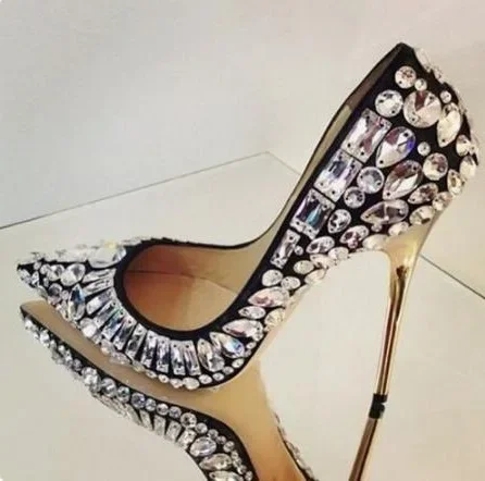 Pumps Rhinestone Studded Heel 2