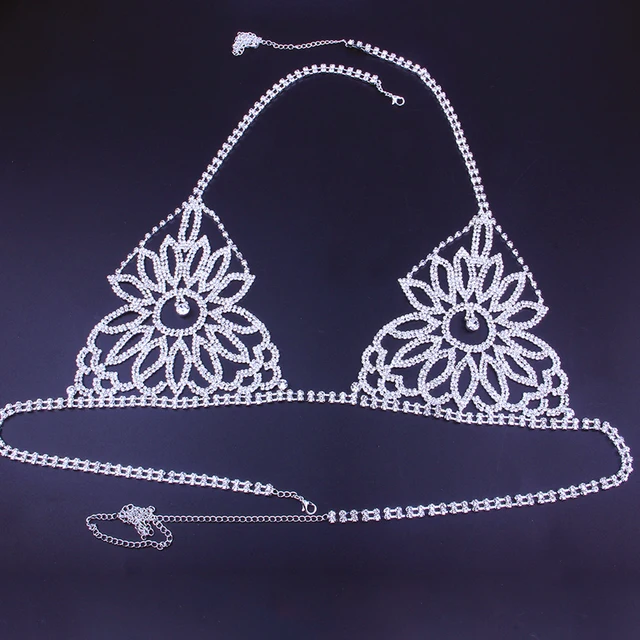 Rhinestone Chain Bra Set 2