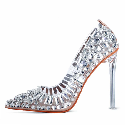 Pumps Rhinestone Studded Heel 2