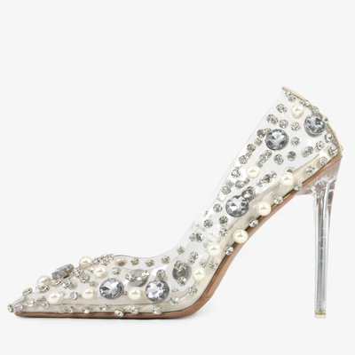 Wedding Pumps Rhinestone Pearl Heel 2