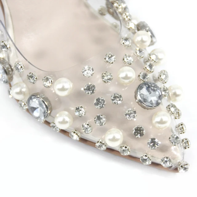 Wedding Pumps Rhinestone Pearl Heel 2