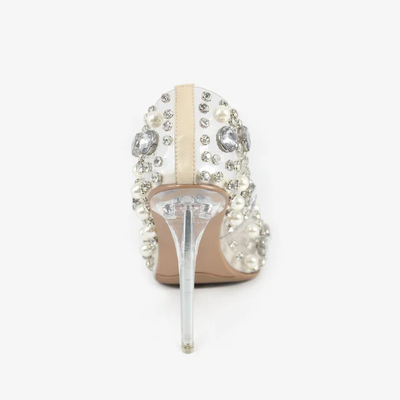 Wedding Pumps Rhinestone Pearl Heel 2