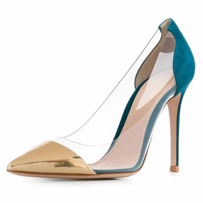 Two Tone Pumps Heel