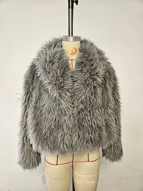 Crop or Full Length Mongolian Faux Fur Coat(Ready to Ship)