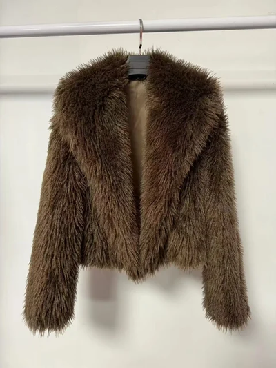 Crop or Full Length Mongolian Faux Fur Coat(Ready to Ship)