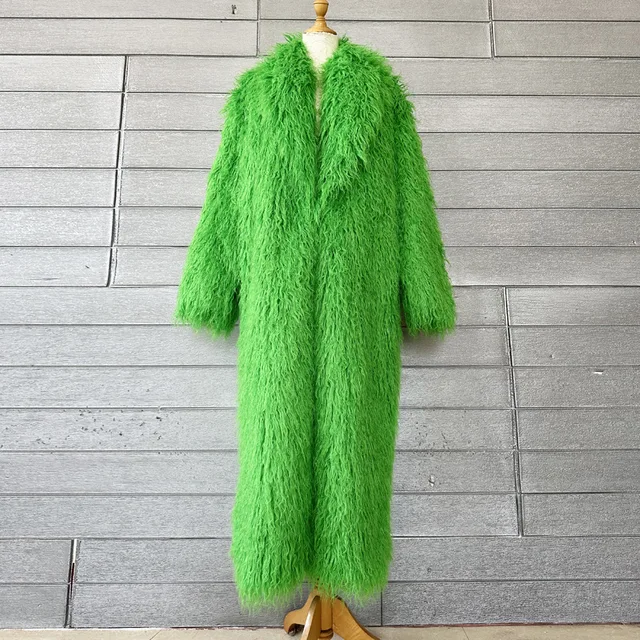 Fluffy Crop or Full Length Mongolian Faux Fur Coat