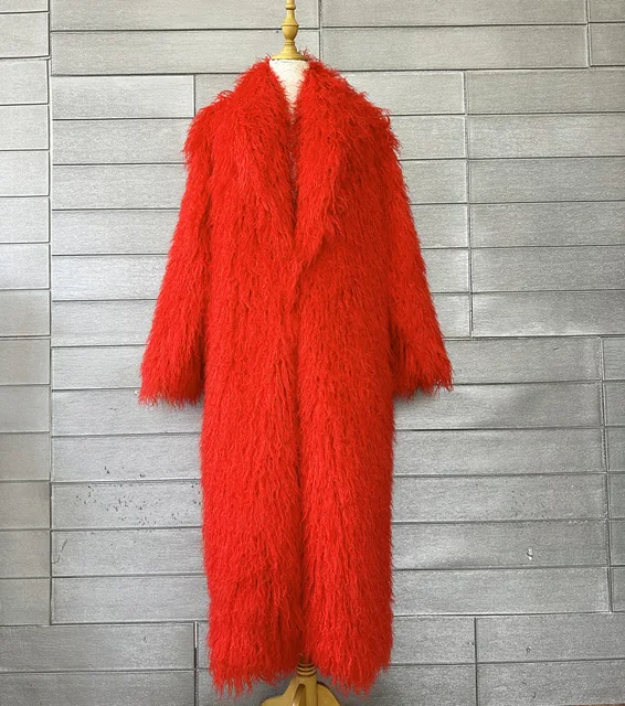 Crop or Full Length Mongolian Faux Fur Coat(Ready to Ship)