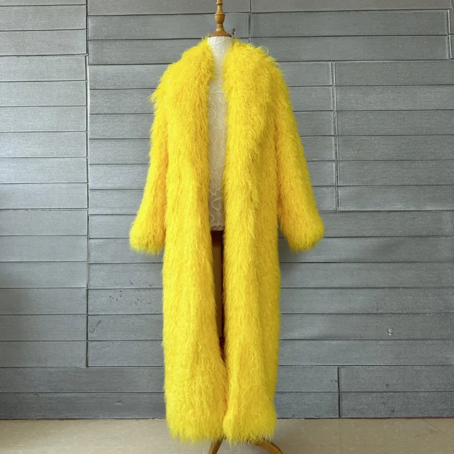 Fluffy Crop or Full Length Mongolian Faux Fur Coat