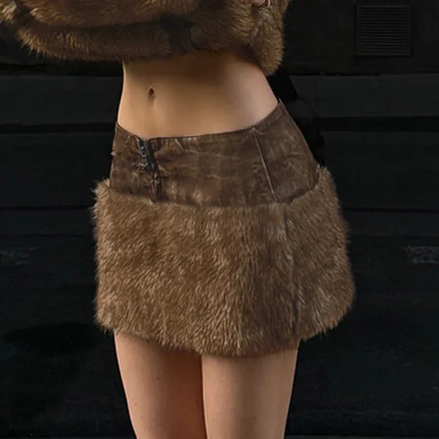 Faux Fur Mini Skirt