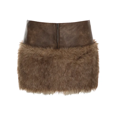 Faux Fur Mini Skirt