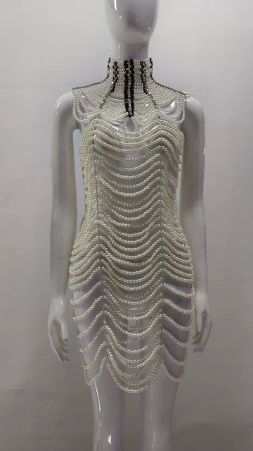 Multi Wear Pearl Chain Dress 2