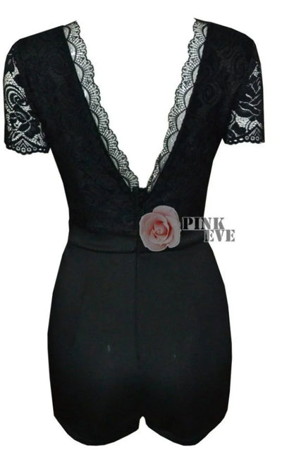 Traci Lace Shorts Romper- Prima Dons and Donnas