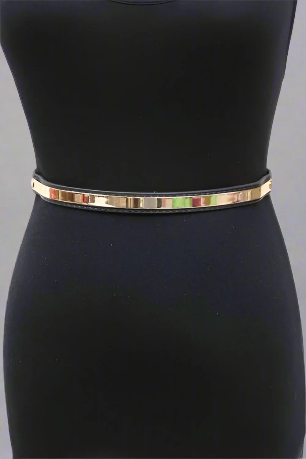 Slim Metal and Faux Leather Belt- Prima Dons and Donnas