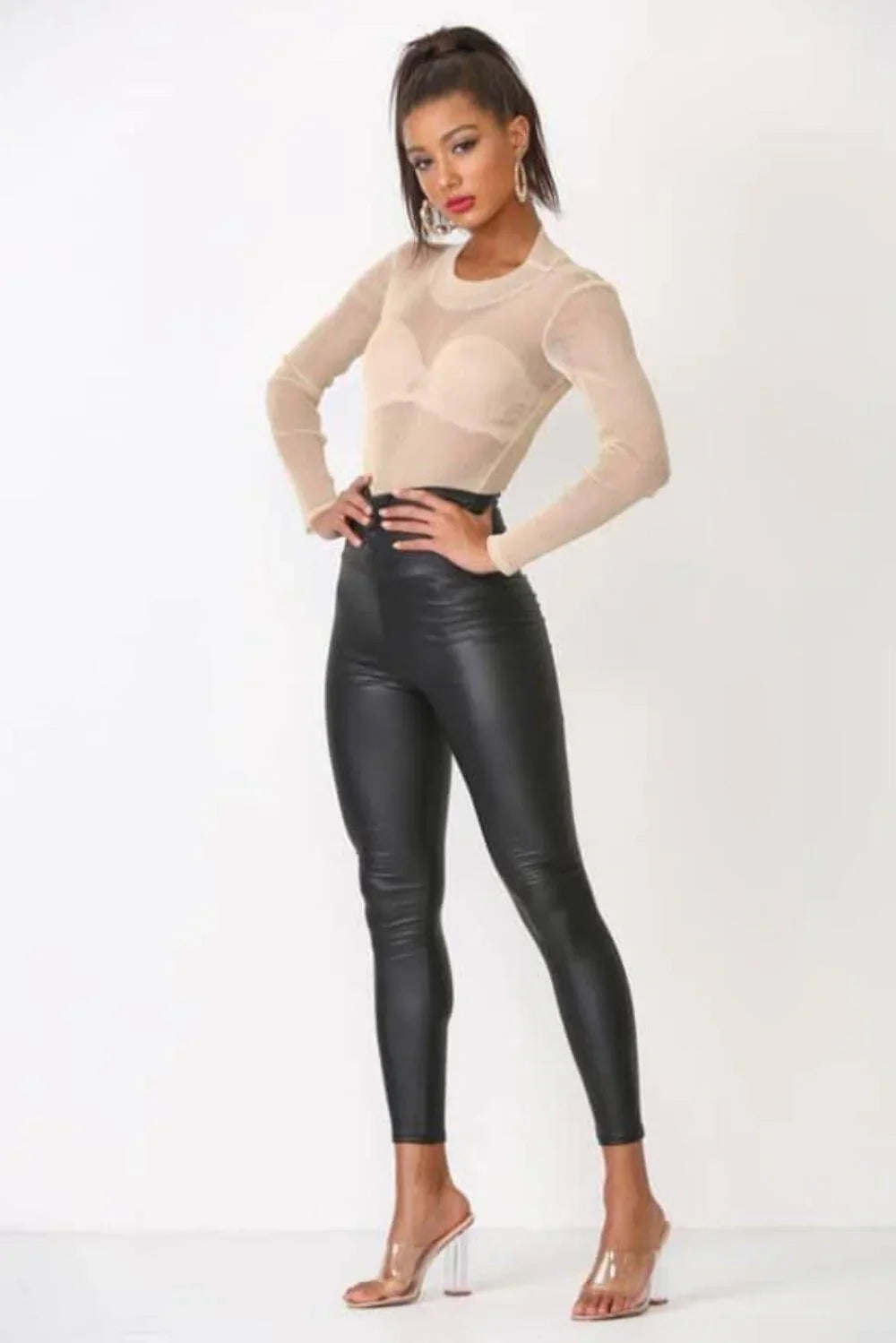 Lame Metallic High Waist Leggings- Prima Dons and Donnas