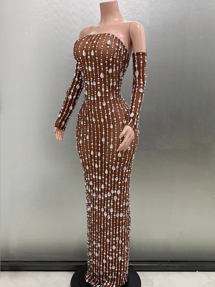 Rhinestone Maxi Dress 2