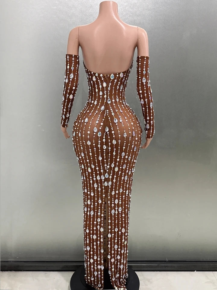 Rhinestone Maxi Dress 2