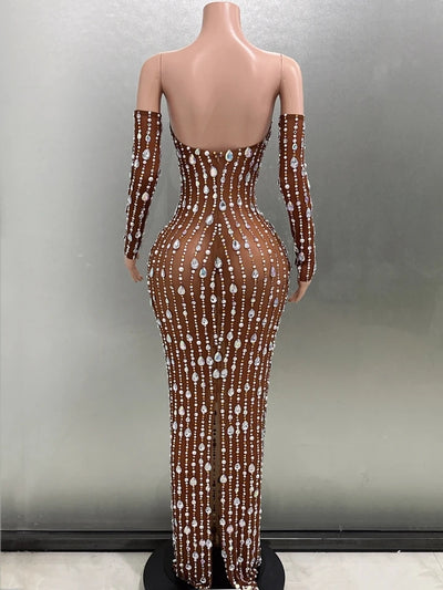 Rhinestone Maxi Dress 2