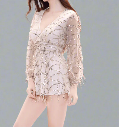 Scared Sequin Shorts Romper- Prima Dons and Donnas