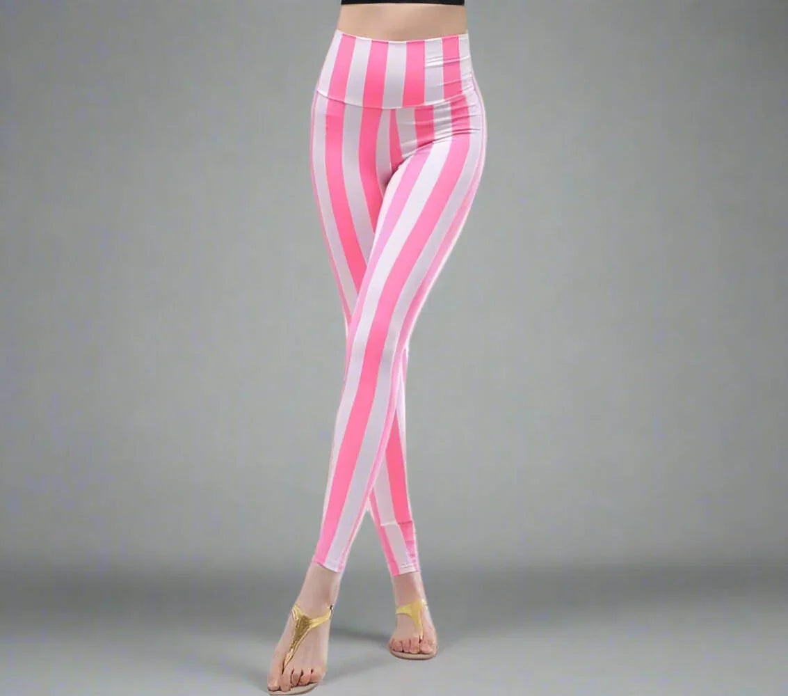 Stripe High Waist Leggings- Prima Dons and Donnas