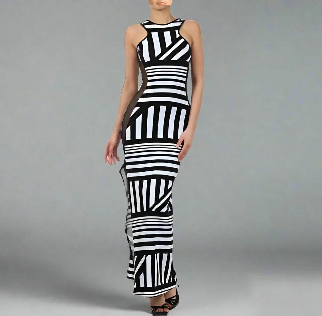 Stripe Graphic Dress- Prima Dons and Donnas