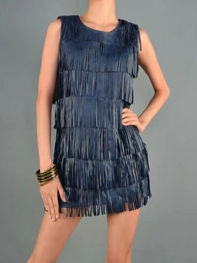 Metallic Fringe Flapper Dress- Prima Dons and Donnas