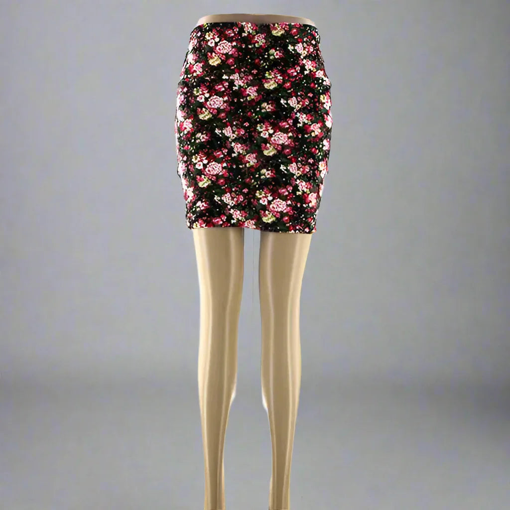 Floral High Waist Skirt- Prima Dons and Donnas