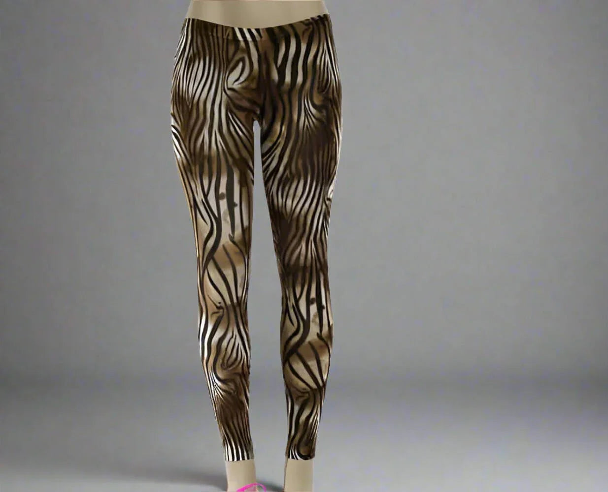 Satin Feel Zebra Print Leggings- Prima Dons and Donnas