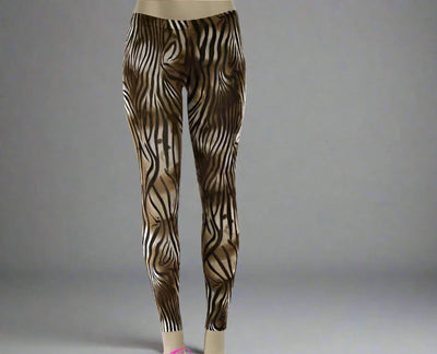 Satin Feel Zebra Print Leggings- Prima Dons and Donnas