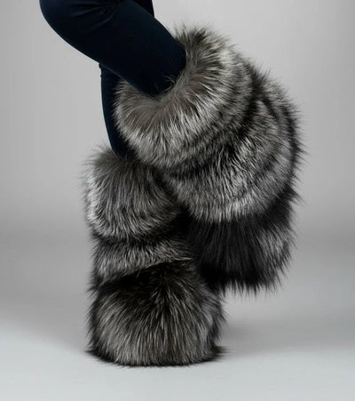 Fox Fur Boots – Winter Flat Boots