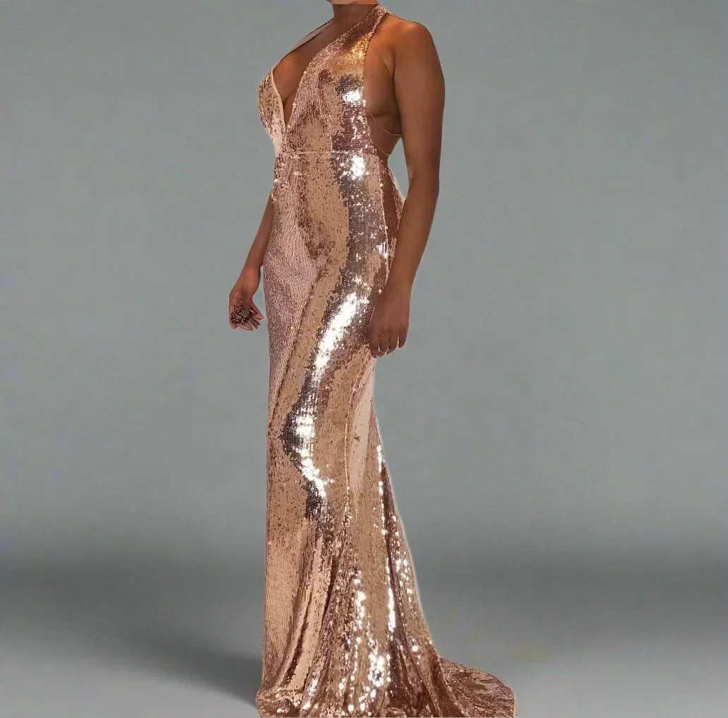 Zara Sequin Maxi Gown- Prima Dons and Donnas