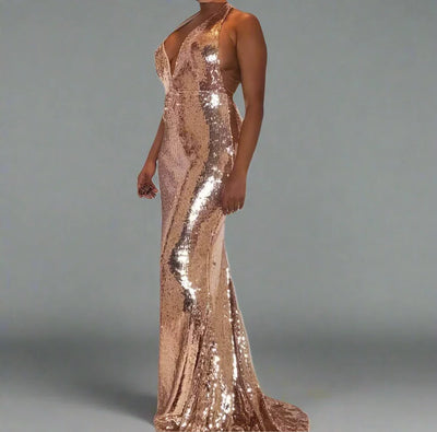 Zara Sequin Maxi Gown- Prima Dons and Donnas