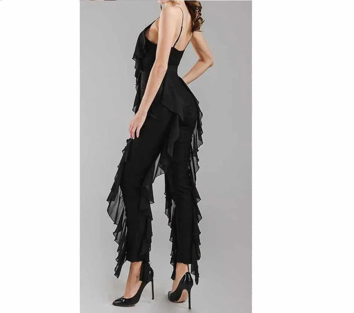 Dina Ruffle and Lace Jumpsuit- Prima Dons and Donnas