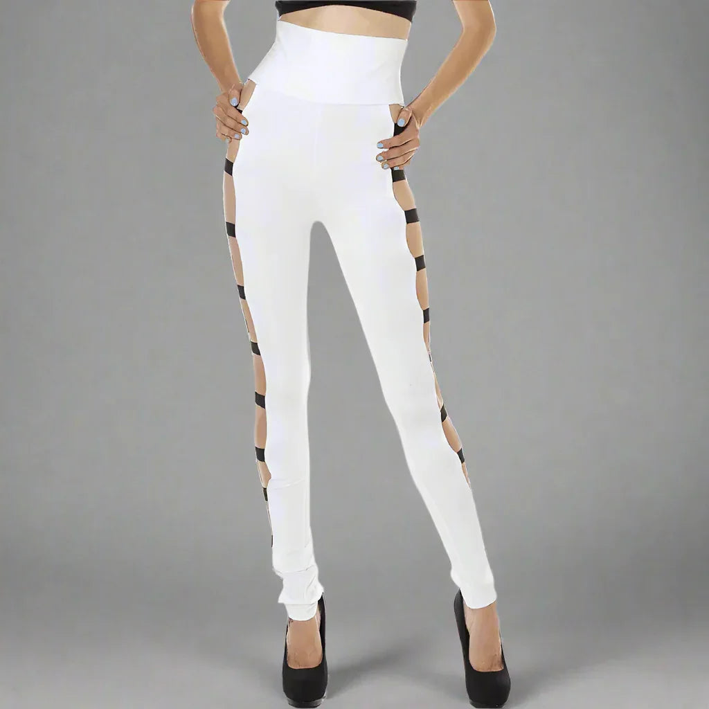 High Waist Side Bands Leggings- Prima Dons and Donnas